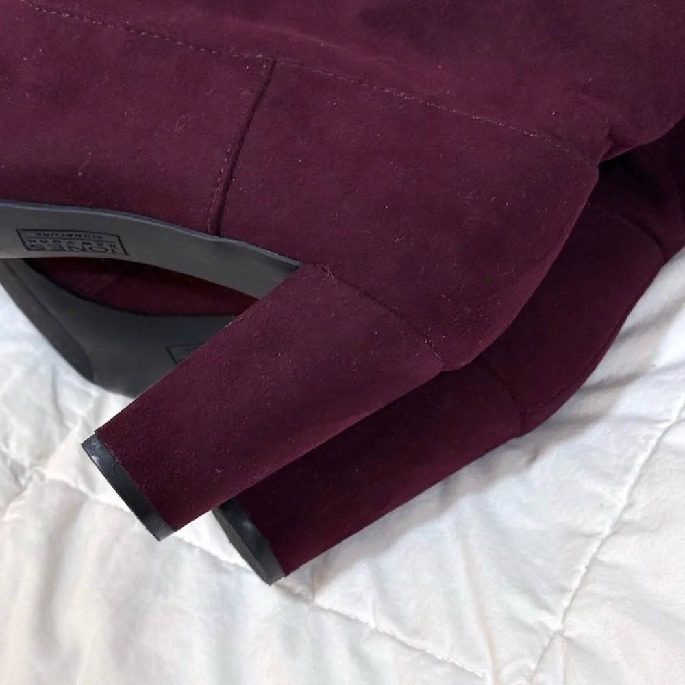 Jones New York Kendra Over the Knee Burgundy Boots faux suede sz 8